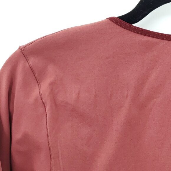 Mid-2000s Patagonia Body Nylon/Spandex Printed Scoop Neck Long Sleeve Top M Red - Picture 12 of 16